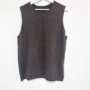 Cashmere Sleeveless Dark Brown Top